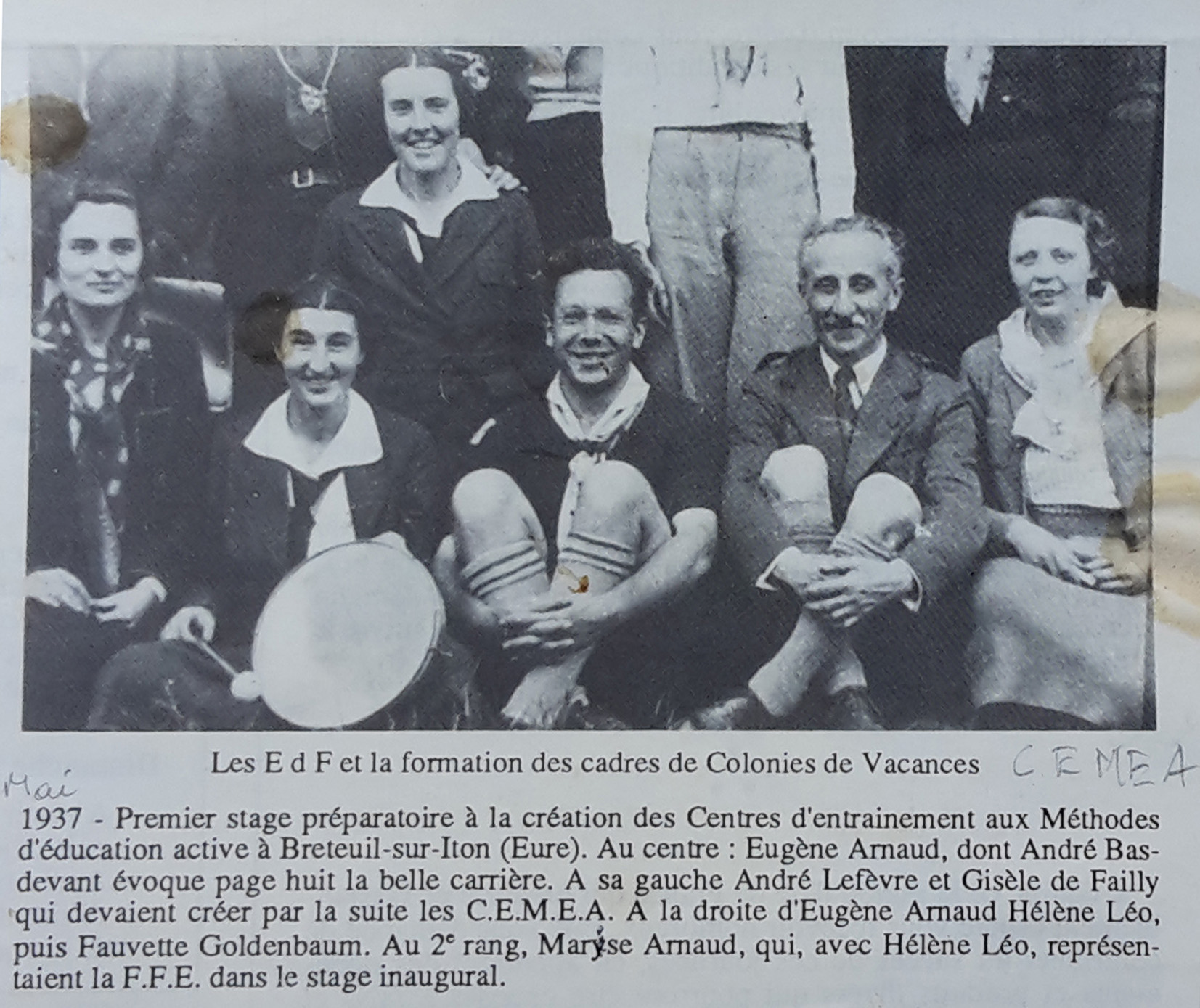 Stage préparatoire à la création des Ceméa - 1937